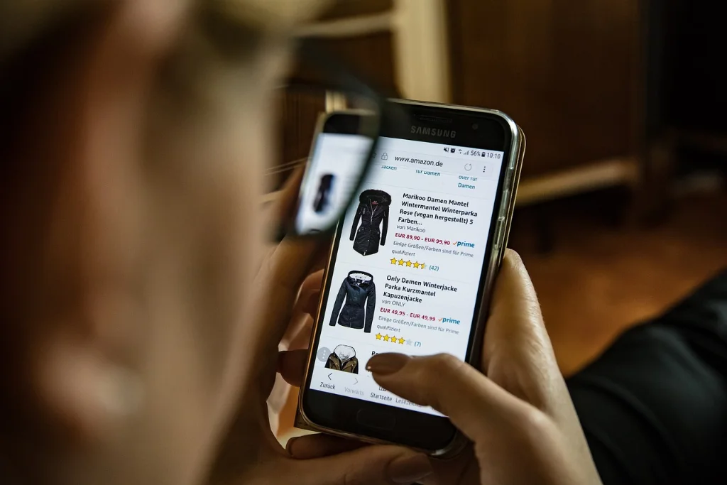 a man shop online from a clothing business