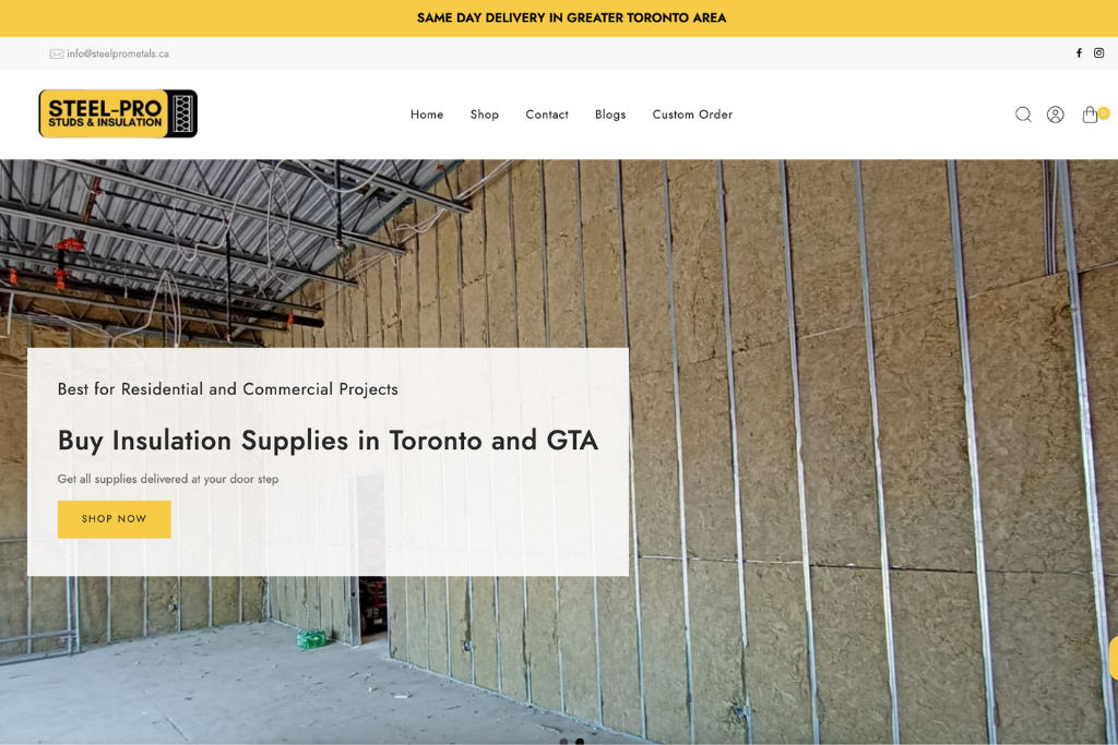 Construction materials e-commerce store